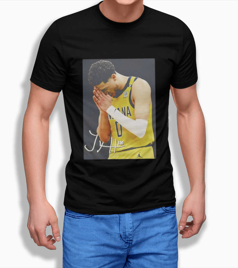 Tyrese Haliburton Indiana Pacers Praying NBA 0 JH Signature T-Shirt