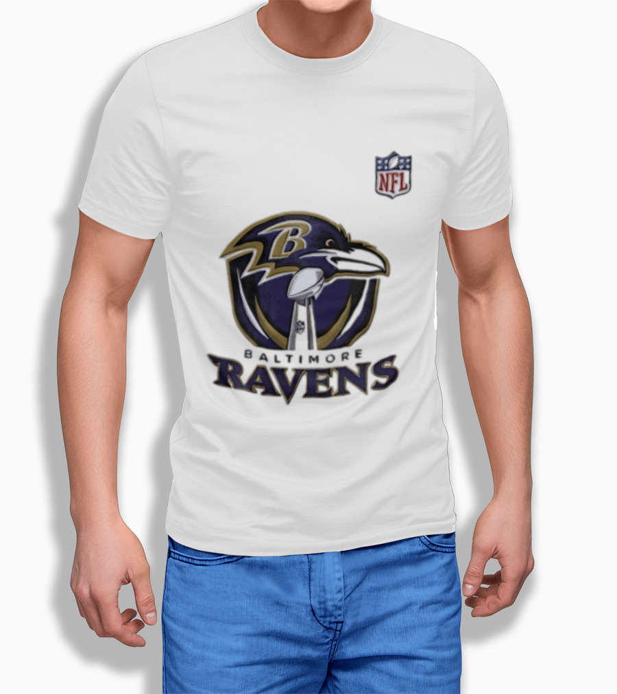 Baltimore Ravens Lamar Jackson 8 NFL Logo Ravens Football T-Shirt