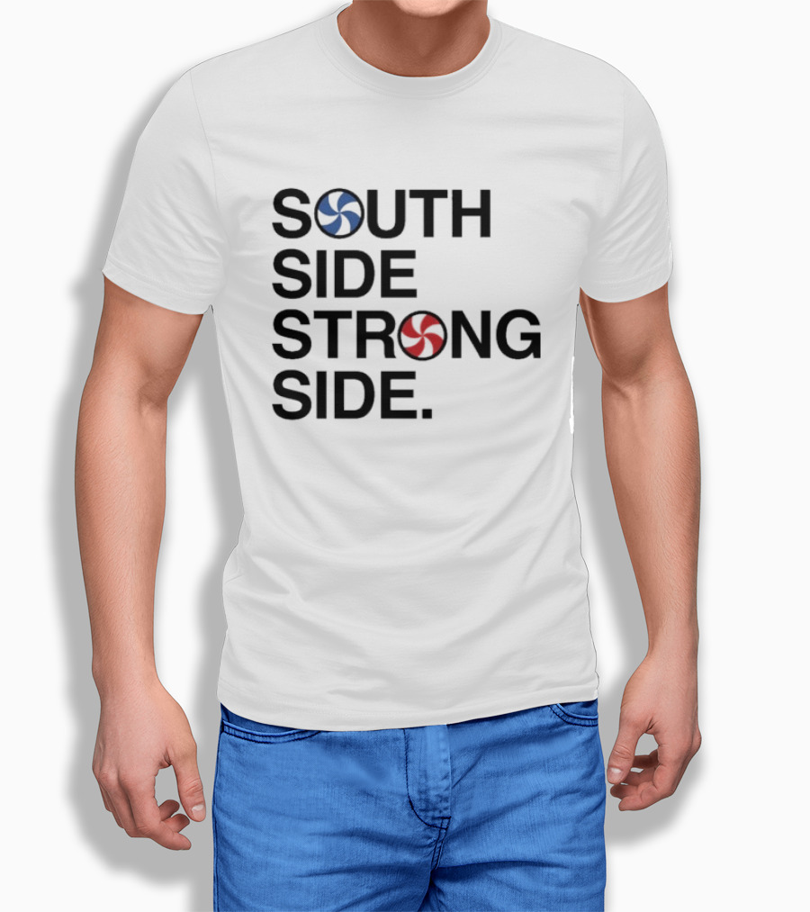 Chicago White Sox South Side Strong Side With Red And Blue Baseball T-Shirt
