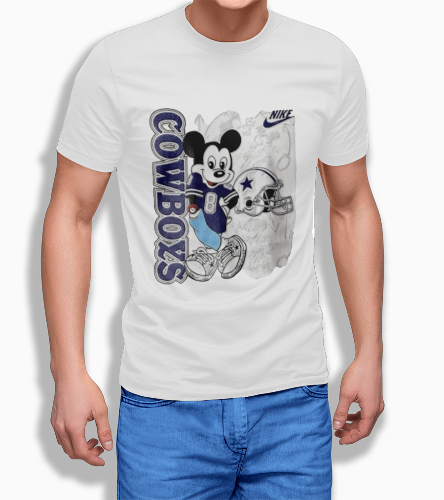 Cowboys Mickey Mouse 8 Football Jersey Cartoon Nike T-Shirt