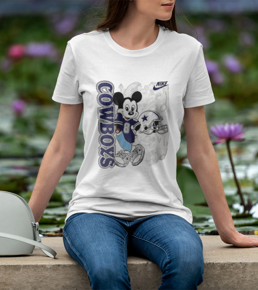 Cowboys Mickey Mouse 8 Football Jersey Cartoon Nike T-Shirt