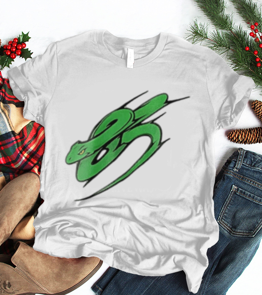 Green Snake Shaped Number Five Serpent T-Shirt