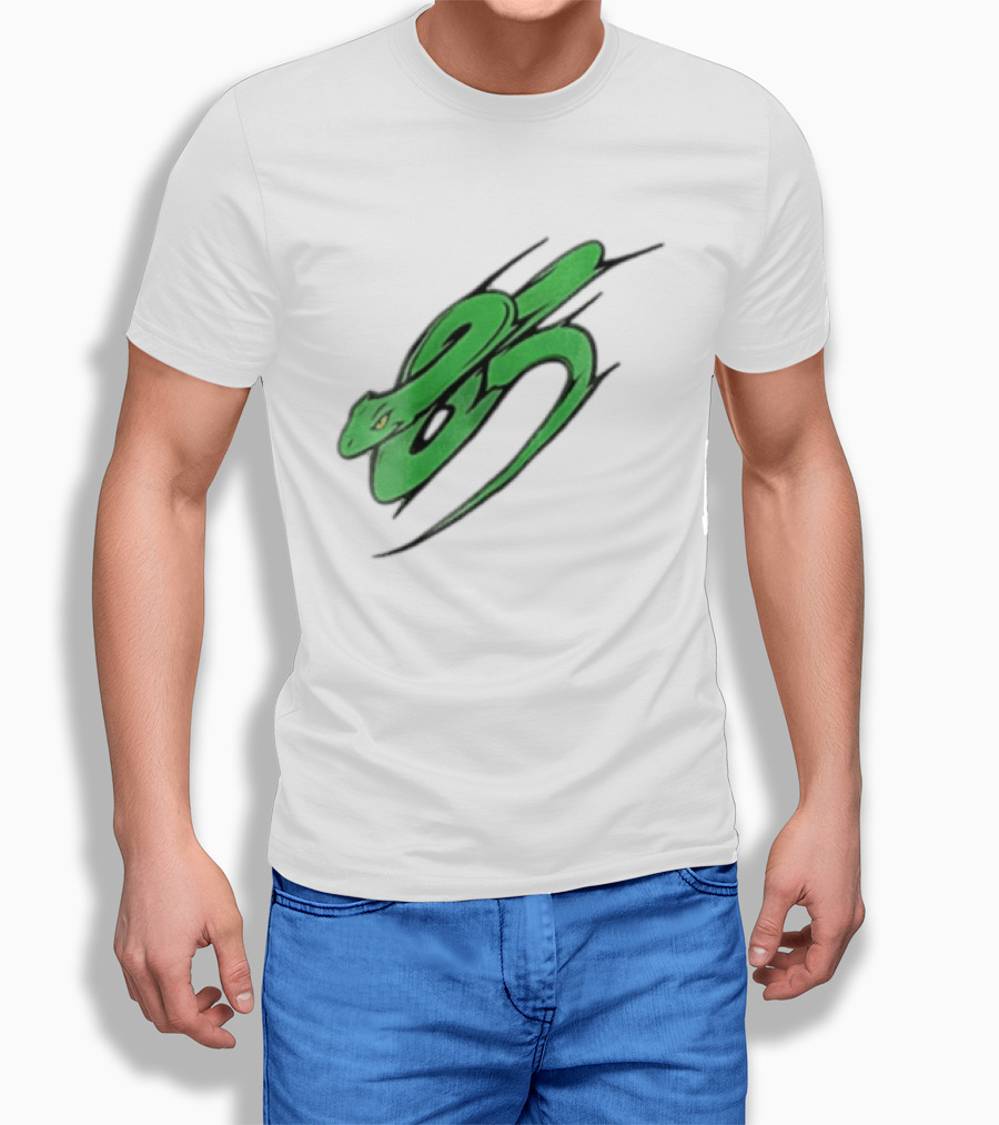 Green Snake Shaped Number Five Serpent T-Shirt