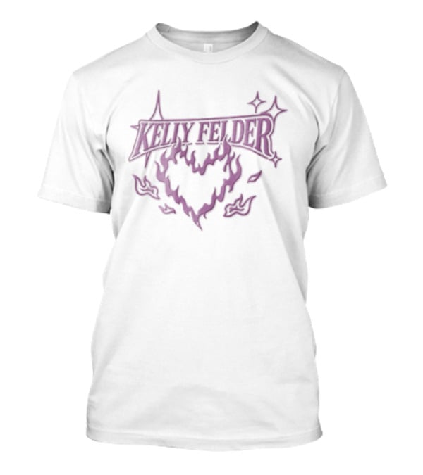 Kelly Felder Purple Flaming Heart Sparkle T-Shirt
