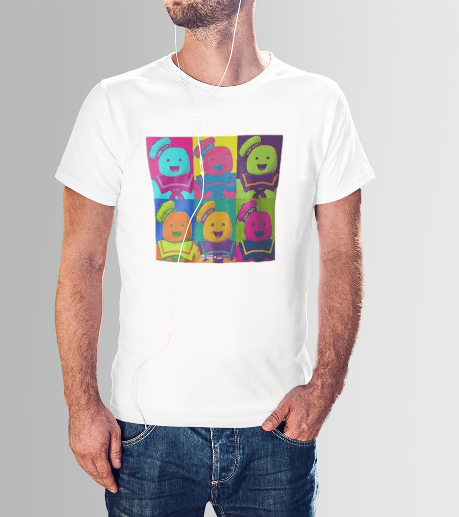 Movie Ghostbusters Stay Puft Marshmallow Man Six Colorful Pop Portraits T-Shirt