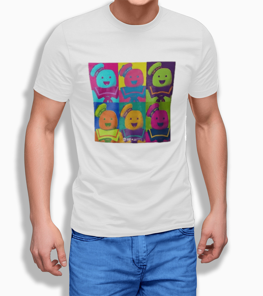 Movie Ghostbusters Stay Puft Marshmallow Man Six Colorful Pop Portraits T-Shirt