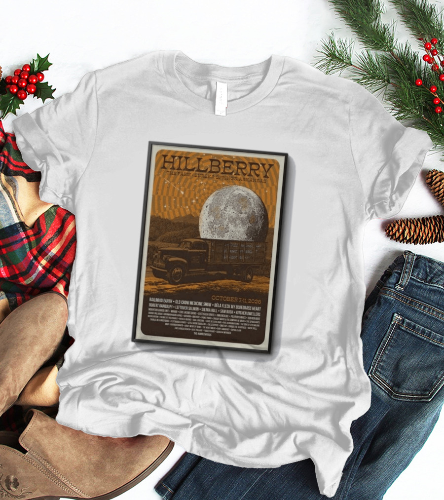 Hillberry Festival 2026 The Farm Eureka Springs Arkansas October 7 11 Railroad Earth Old Crow Medicine Show Bella Fleck T-Shirt
