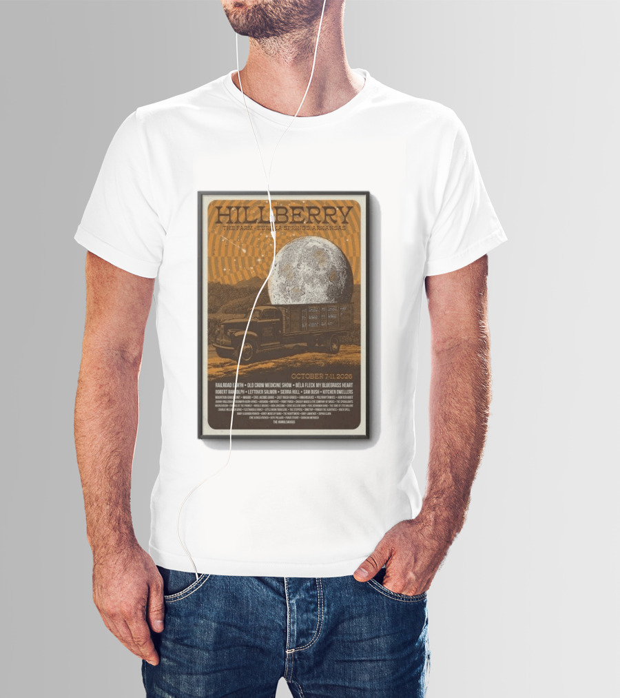Hillberry Festival 2026 The Farm Eureka Springs Arkansas October 7 11 Railroad Earth Old Crow Medicine Show Bella Fleck T-Shirt