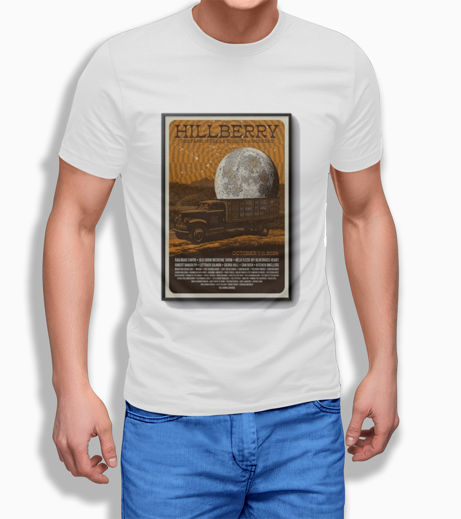Hillberry Festival 2026 The Farm Eureka Springs Arkansas October 7 11 Railroad Earth Old Crow Medicine Show Bella Fleck T-Shirt