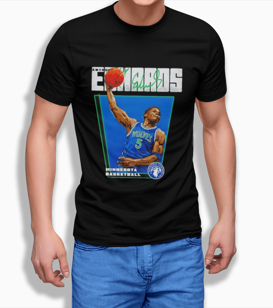 Anthony Edwards Minnesota Basketball Timberwolves Dunking Action T-Shirt
