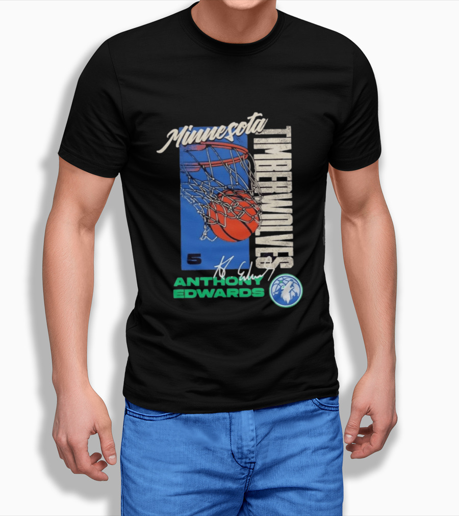 Minnesota Timberwolves Anthony Edwards 5 Basketball Team T-Shirt