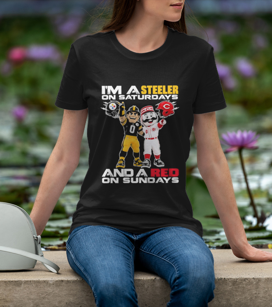 I'm A Steeler On Saturdays And A Red On Sundays With Mascots T-Shirt