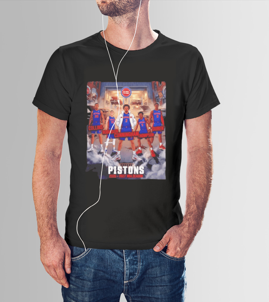 Detroit Pistons 2026 2027 NBA Season Cunningham Thompson Duren Robinson Collins T-Shirt