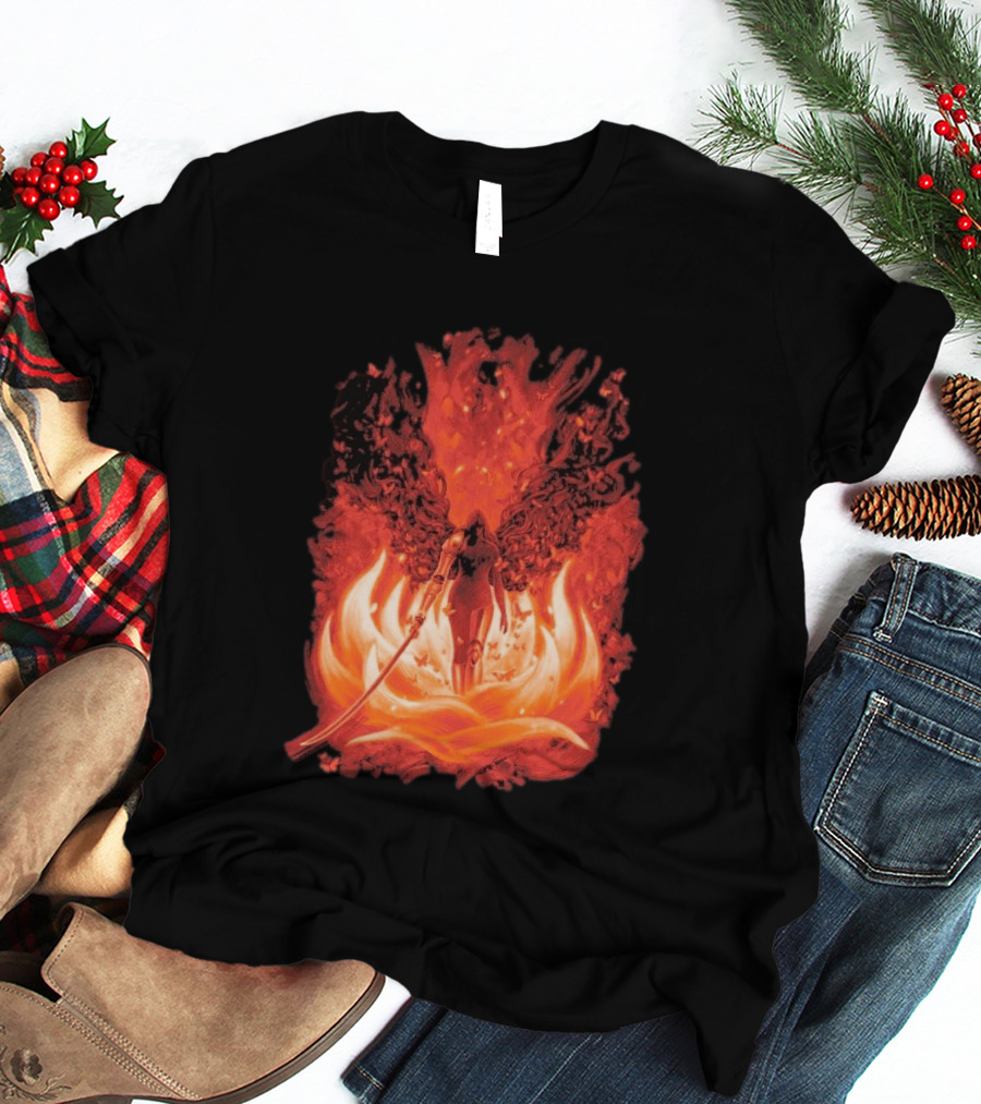 Elden Ring Scarlet Bloom Sword Woman Fiery Flower T-Shirt