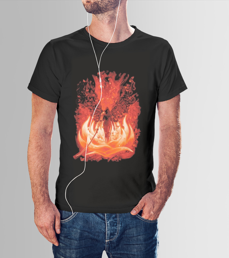 Elden Ring Scarlet Bloom Sword Woman Fiery Flower T-Shirt