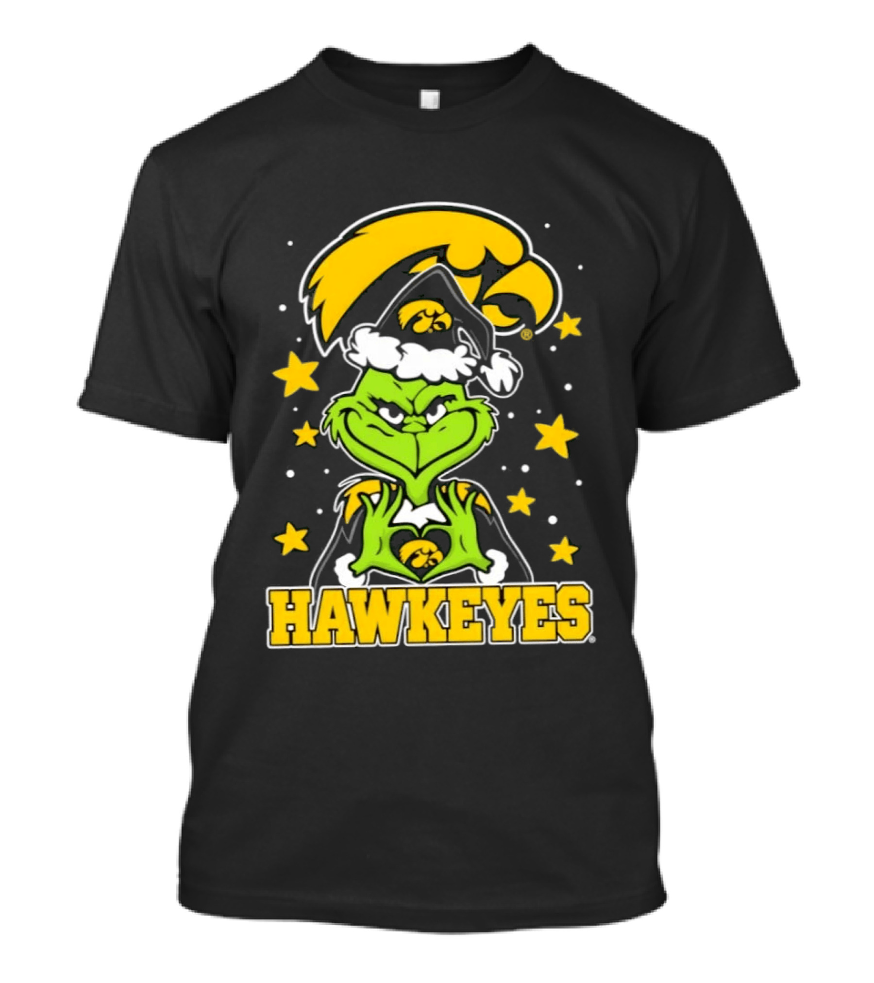 Iowa Hawkeyes Grinch Christmas NCAA Fan Gear T-Shirt