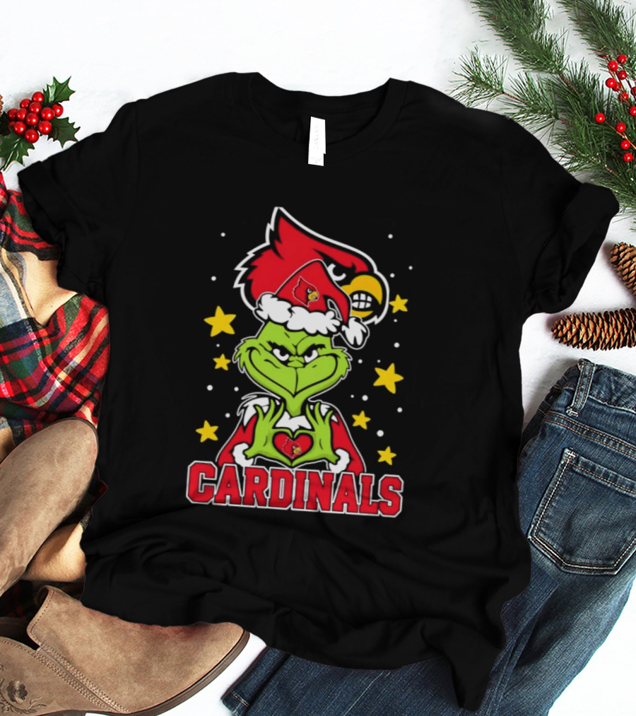 Louisville Cardinals Christmas Grinch Holiday Spirit T-Shirt