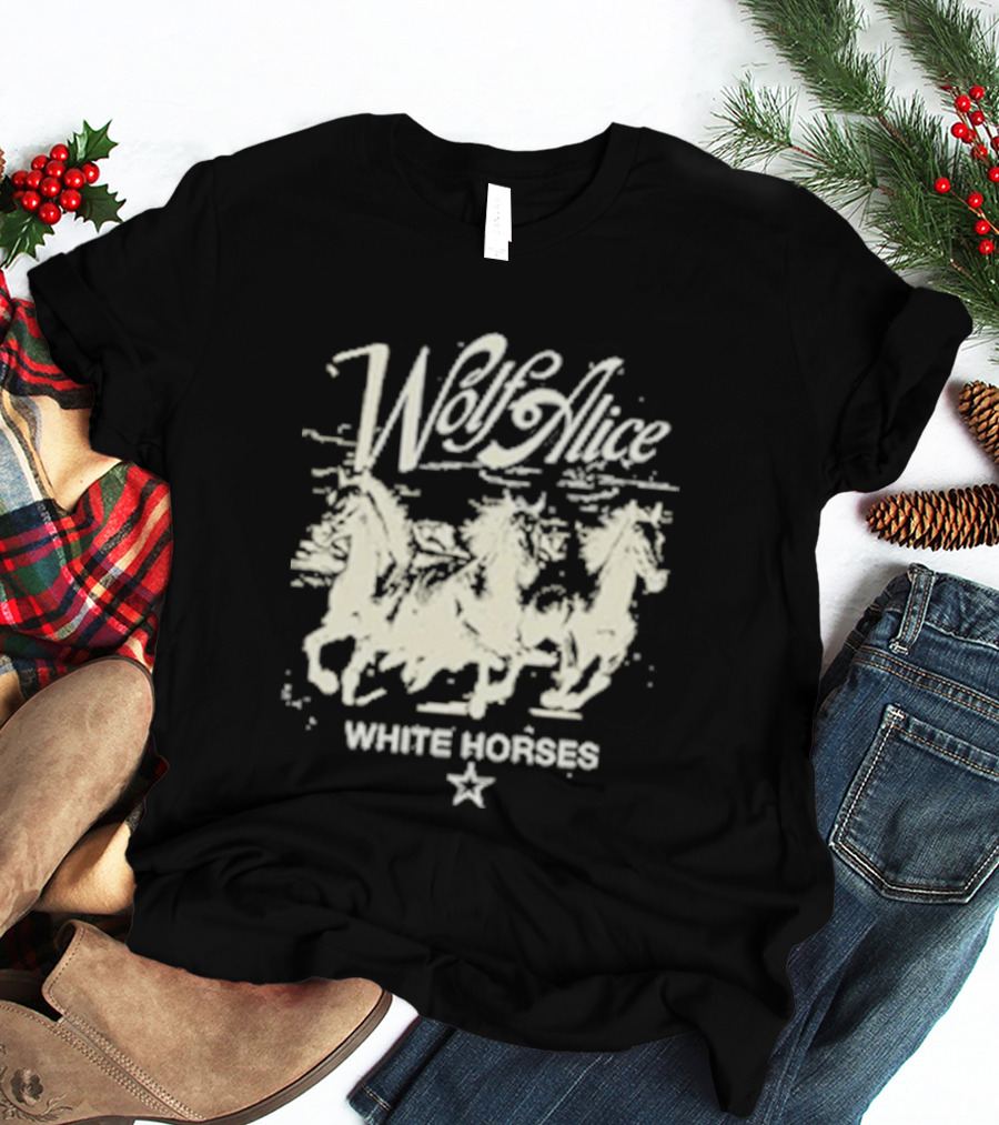 Wolf Alice White Horses Star Motif T-Shirt