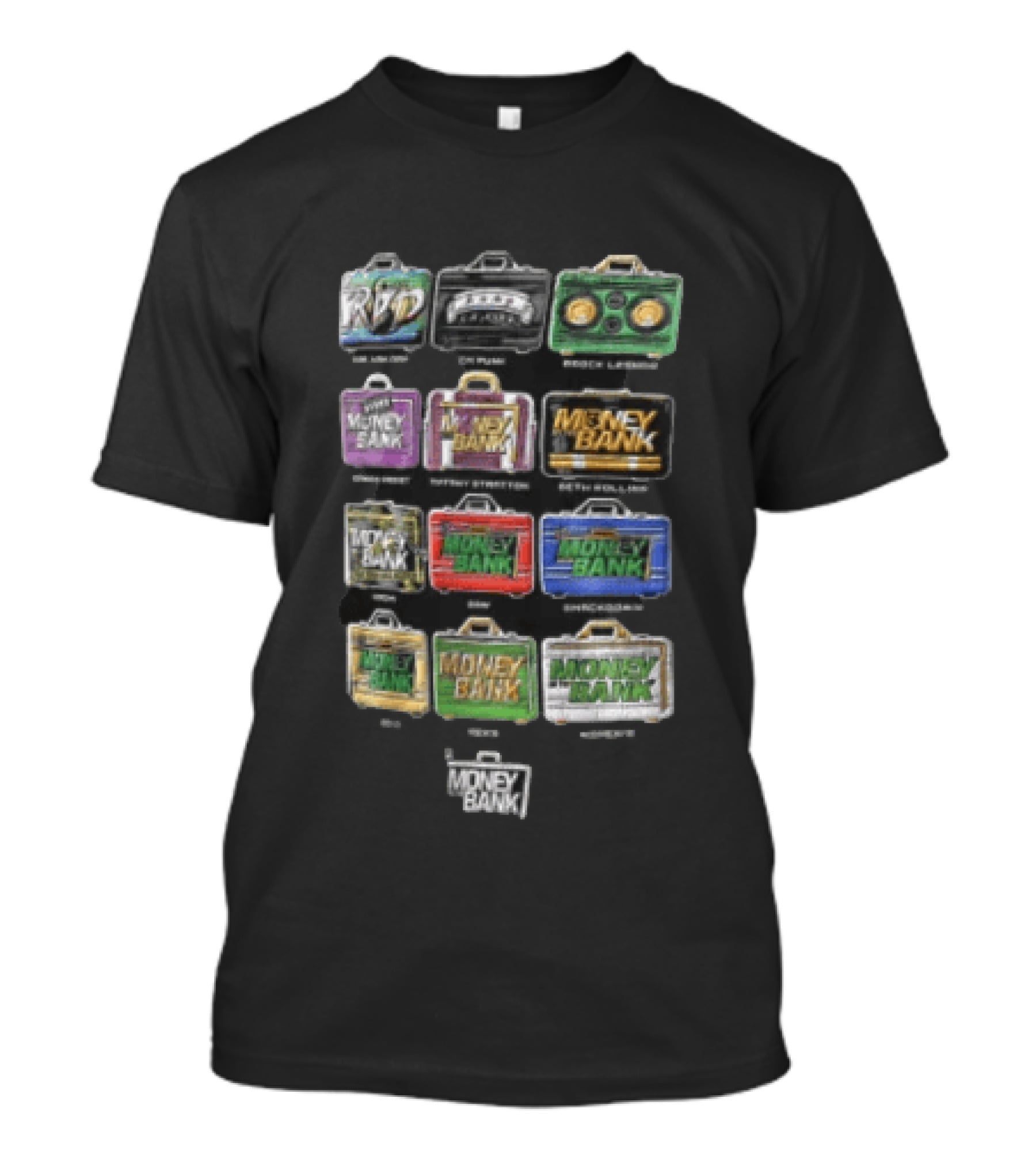 WWE Rob Van Dam CM Punk Brock Lesnar Money In The Bank Briefcases Collection T-Shirt