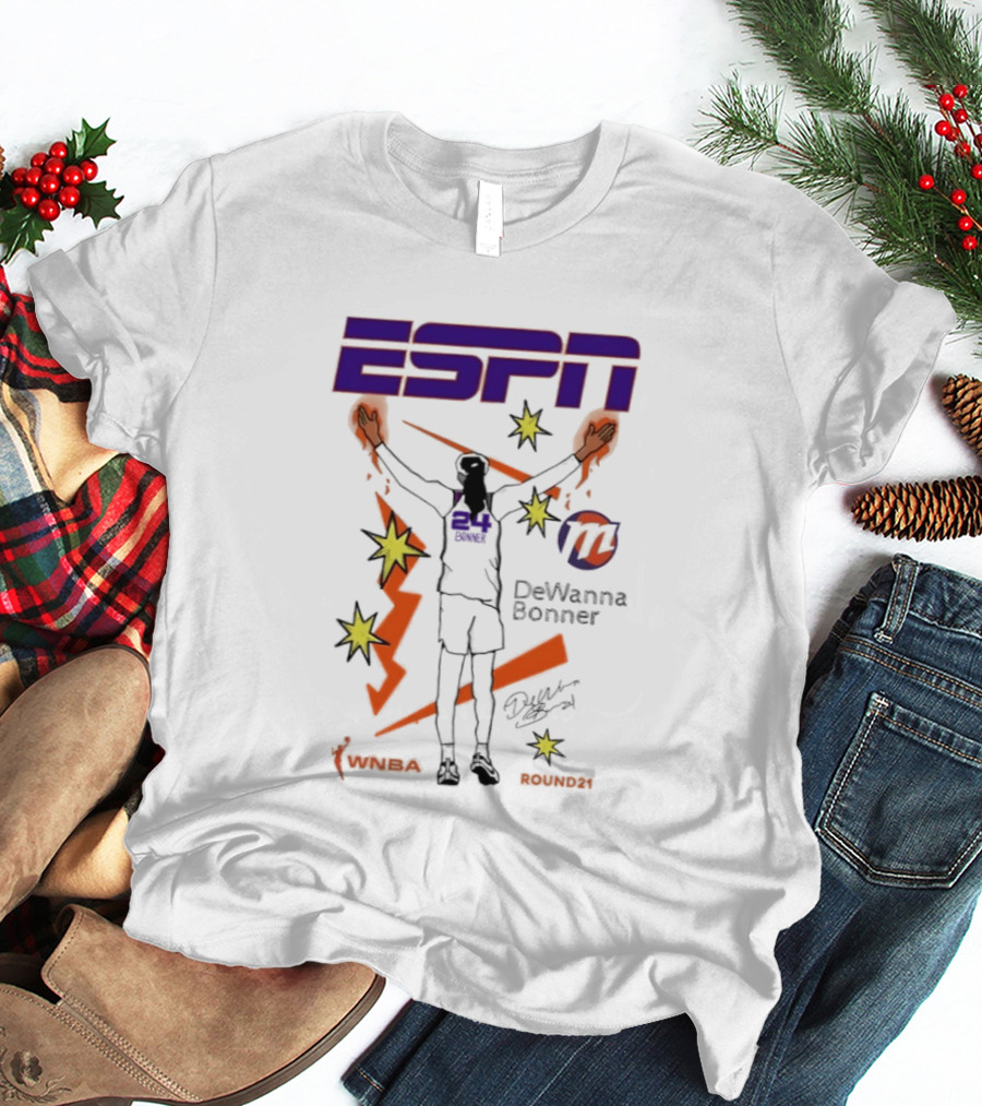 ESPN DeWanna Bonner No 24 WNBA Sun Mercury Round21 T-Shirt