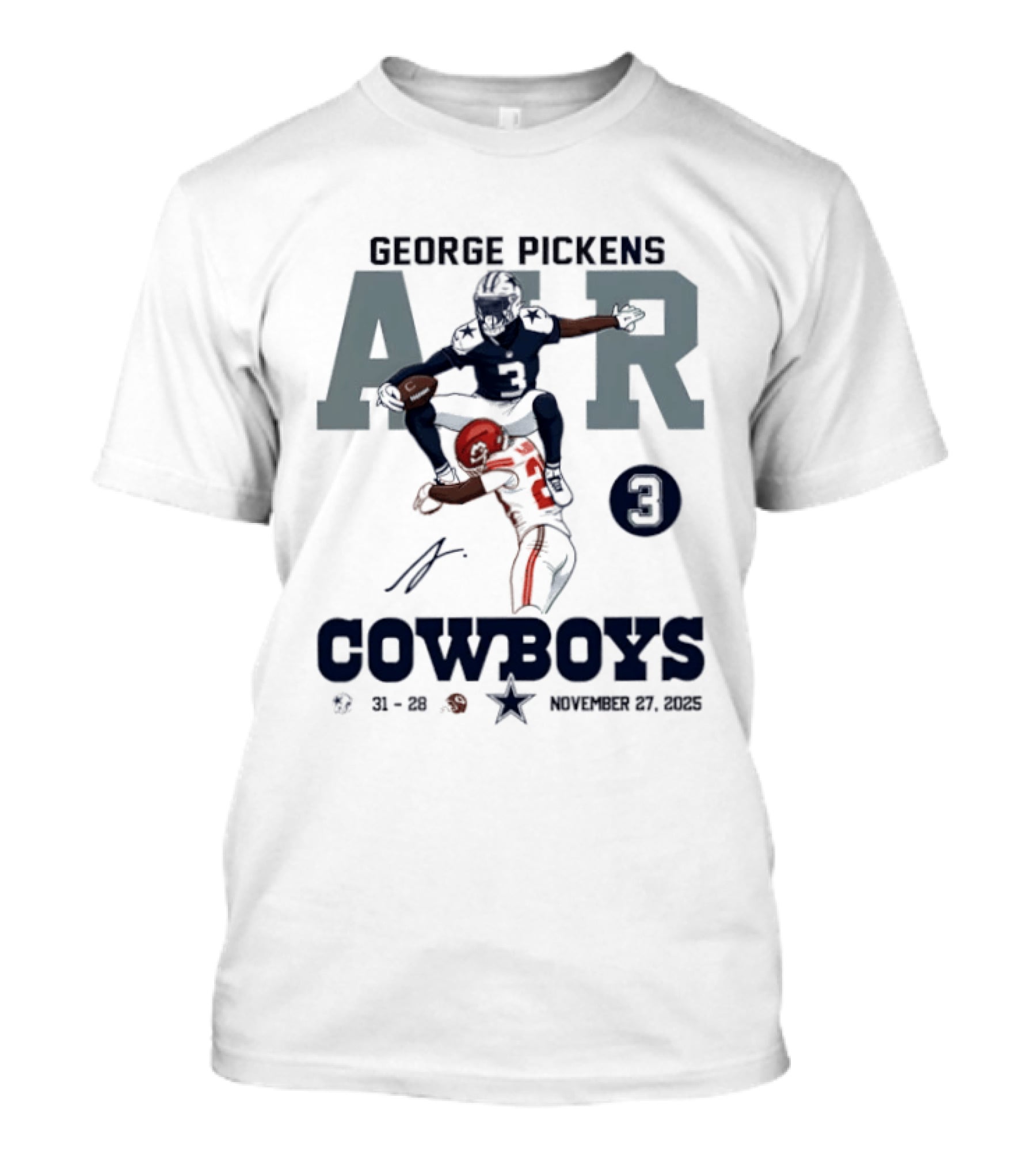 George Pickens Cowboys Air 11 30 23 T-Shirt