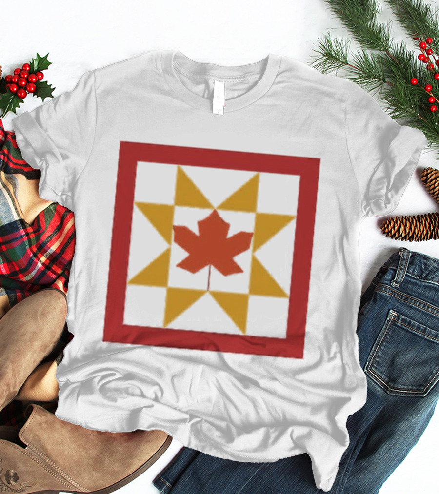Kentucky Fall Quilt Maple Leaf Star Patchwork T-Shirt