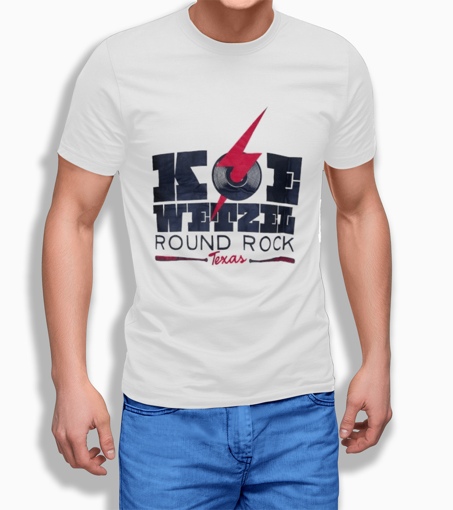 Koe Wetzel Round Rock Texas Red Lightning Bolt And Record T-Shirt