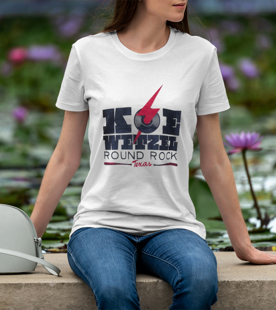 Koe Wetzel Round Rock Texas Red Lightning Bolt And Record T-Shirt
