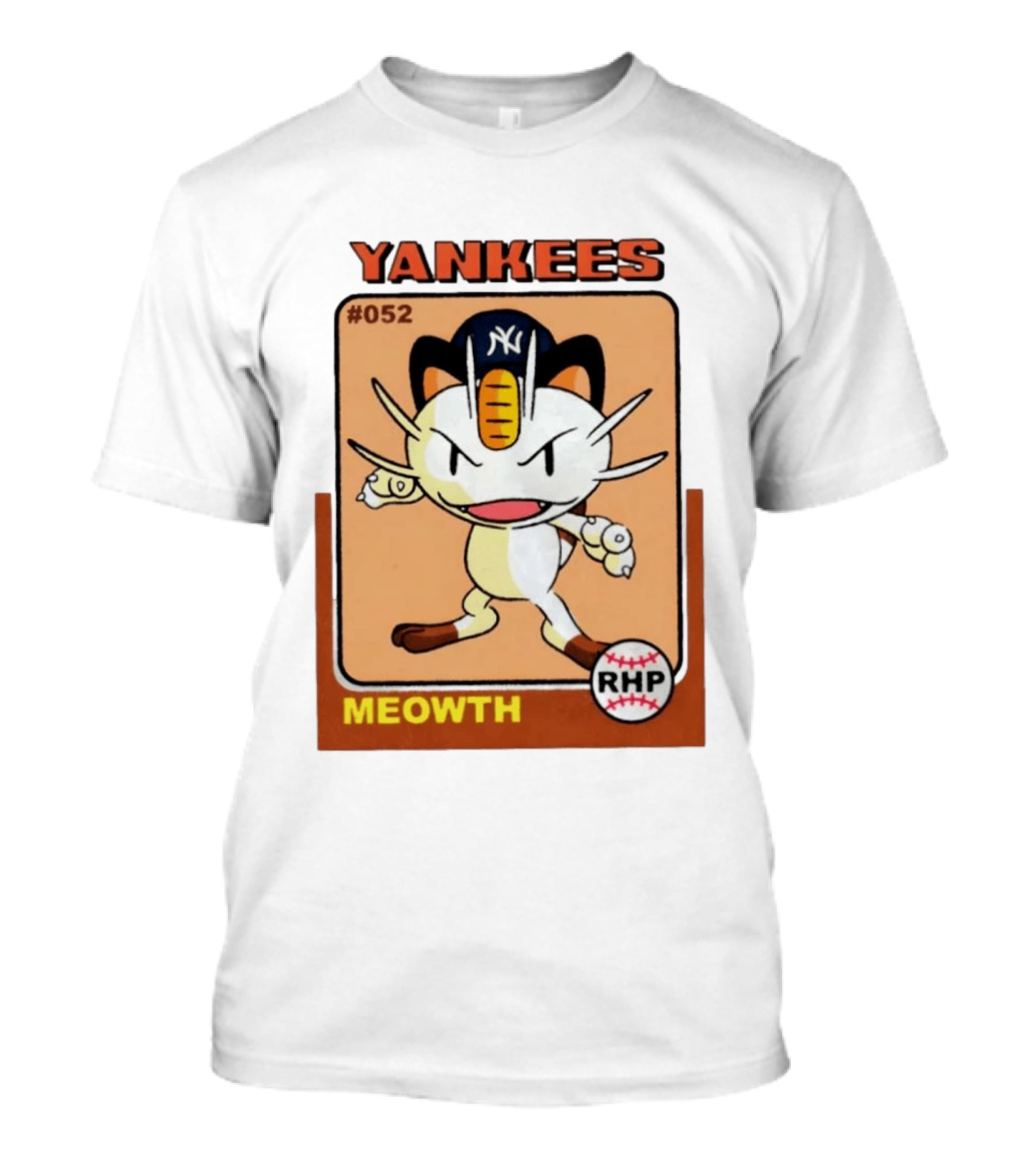 Yankees Meowth #052 RHP Baseball Card T-Shirt