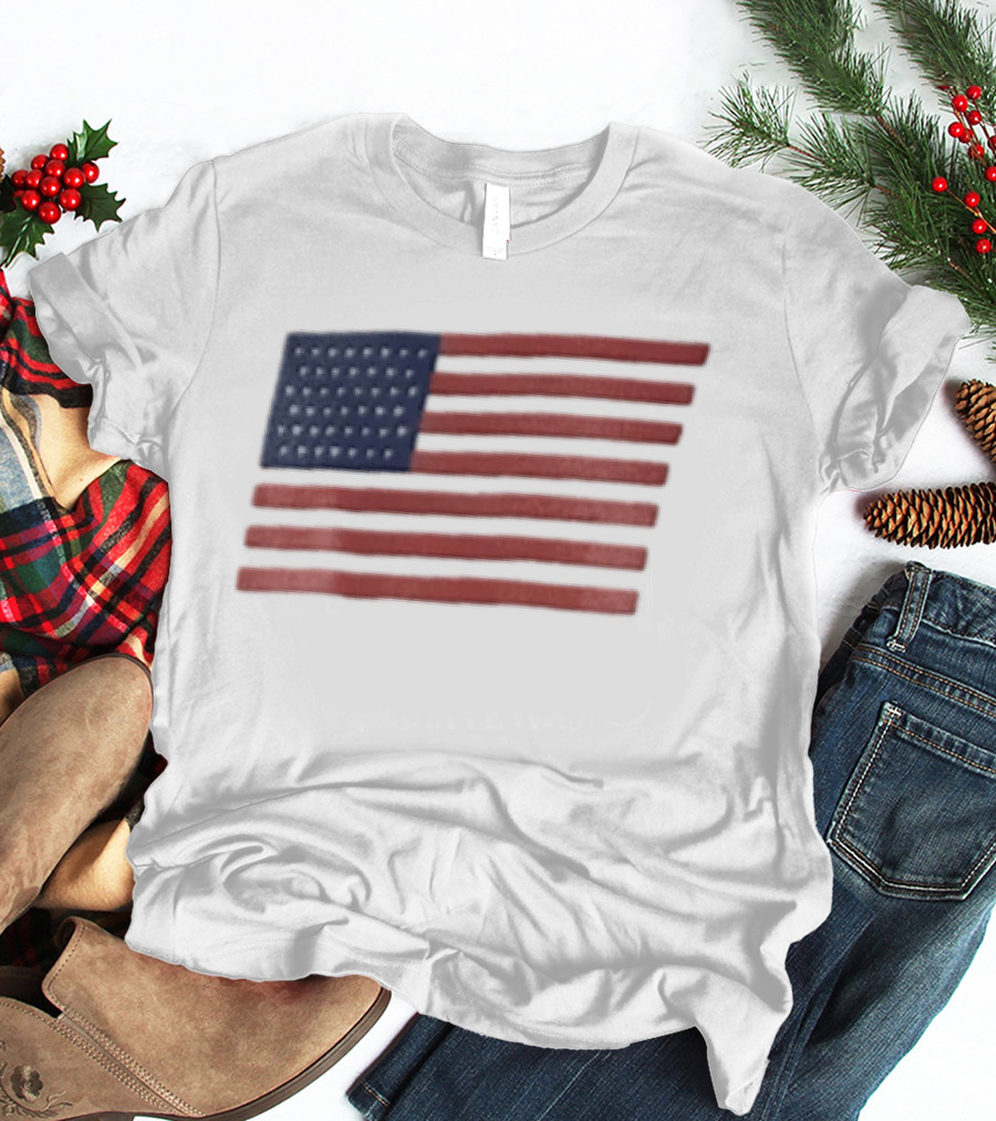Pure Baseball American Flag Grey Stars And Stripes Iconic Heritage T-Shirt