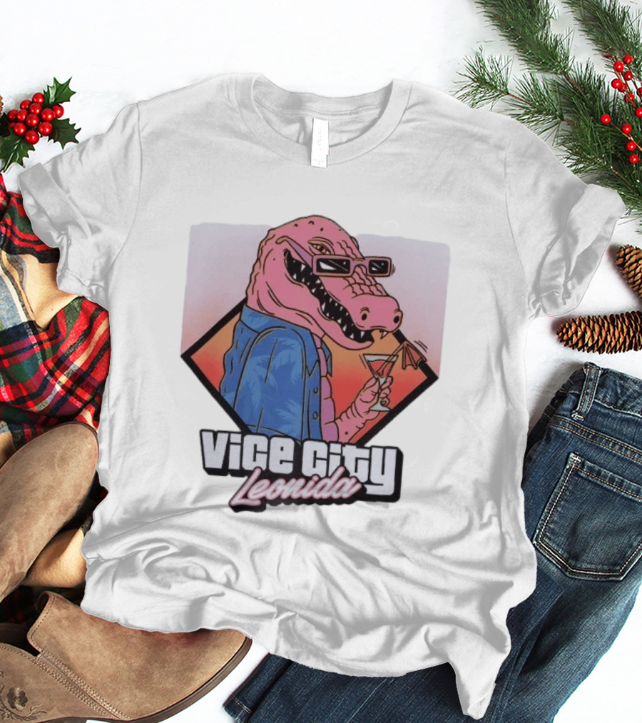 Grand Theft Auto Vice City Leonida Gator With Cocktail Rockstar Games VI T-Shirt
