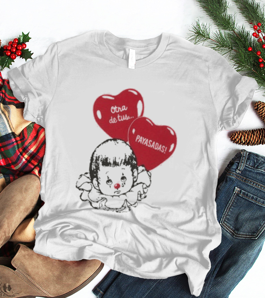 Willy Chavarria Payasadas Red Heart Balloons And Child Clown T-Shirt