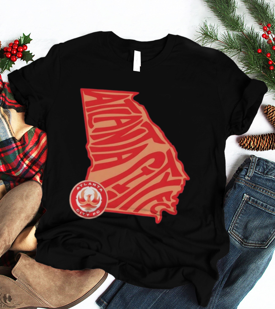 Atlanta City FC Groovy Team State Map Ensemble T-Shirt