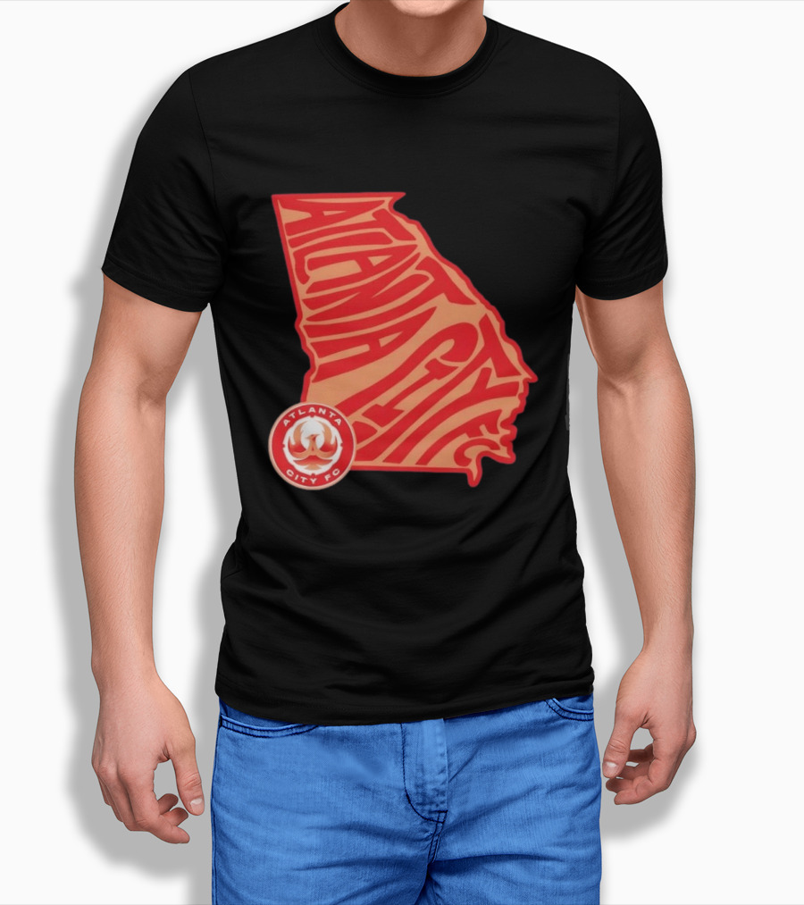 Atlanta City FC Groovy Team State Map Ensemble T-Shirt