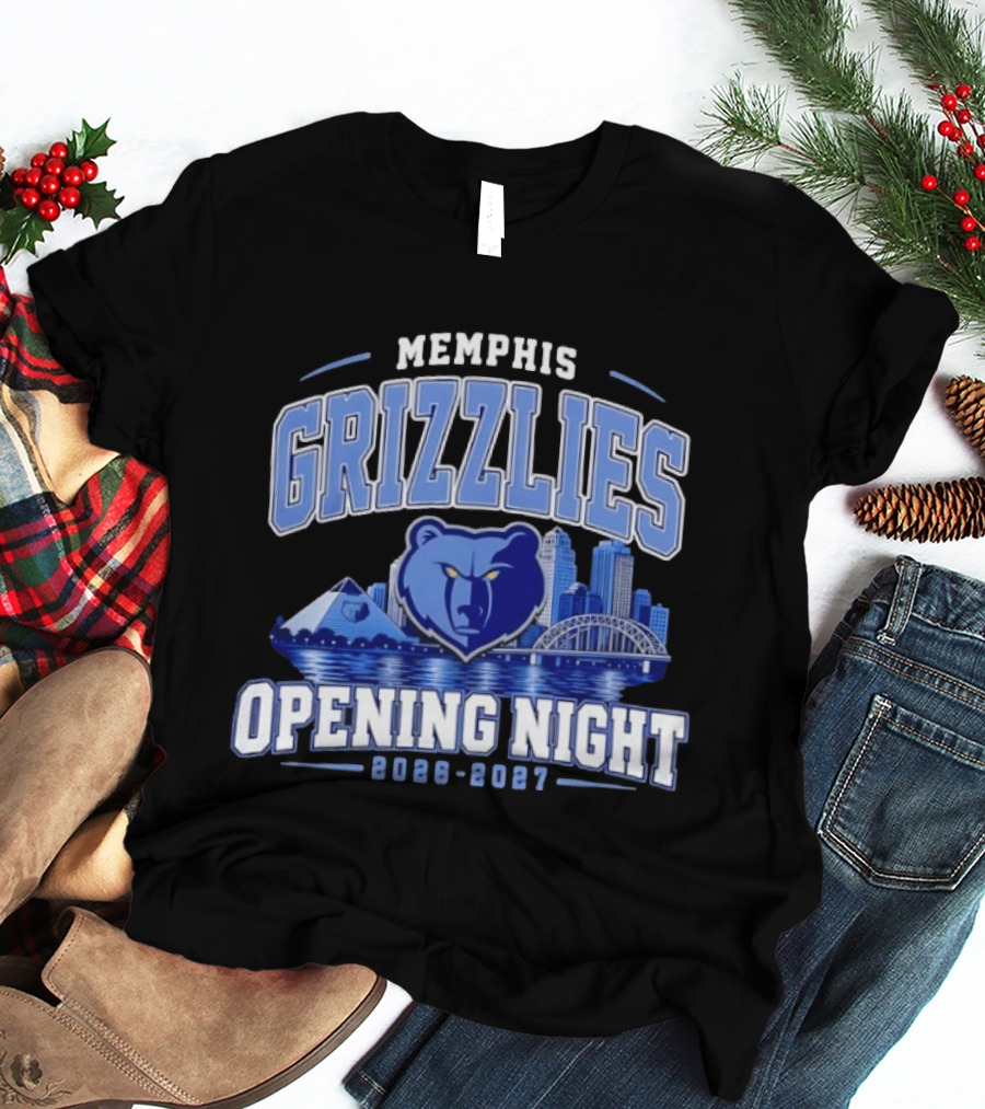 Memphis Grizzlies Opening Night 2026 2027 City Skyline NBA T-Shirt