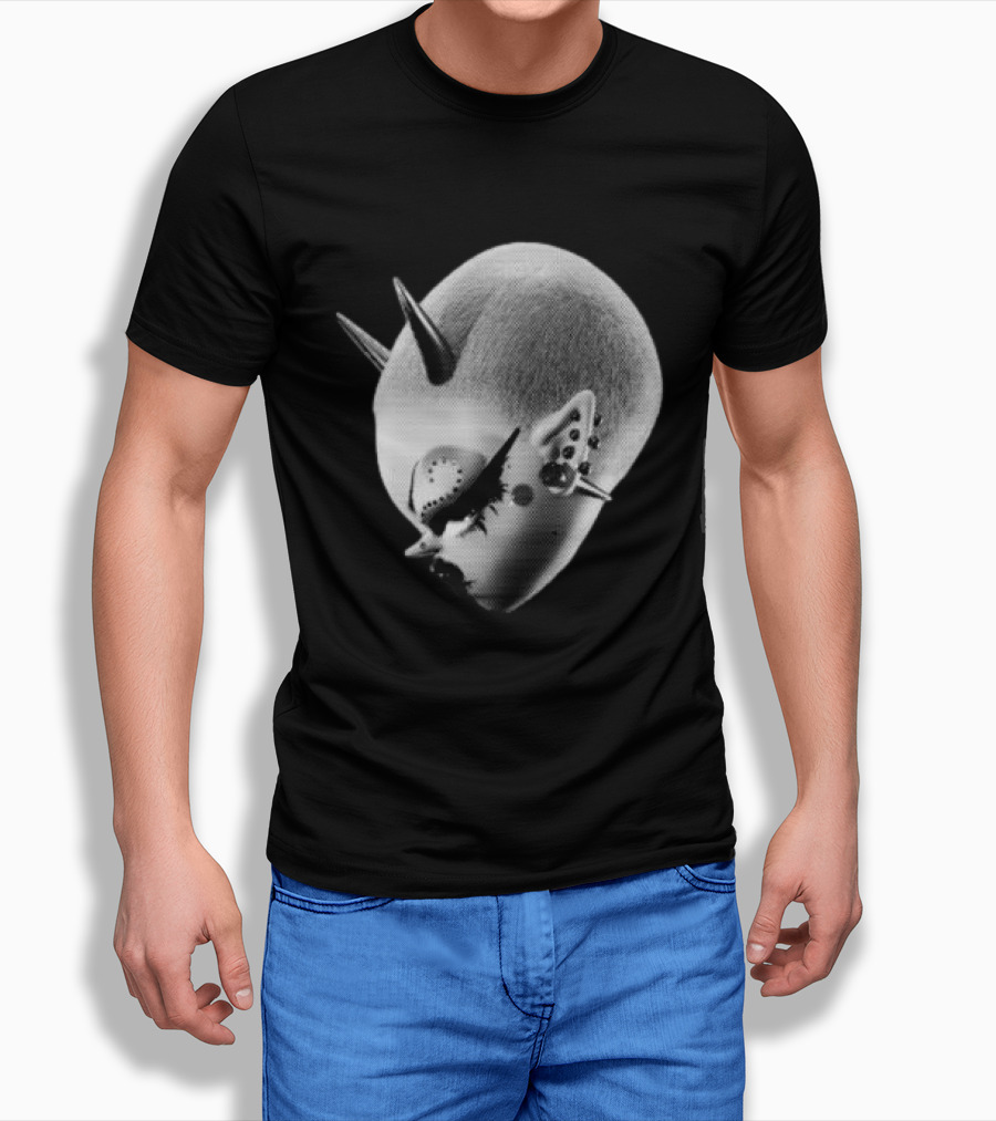 Poi And Keely Store The Bb Surreal 3D Punk Alien Head T-Shirt