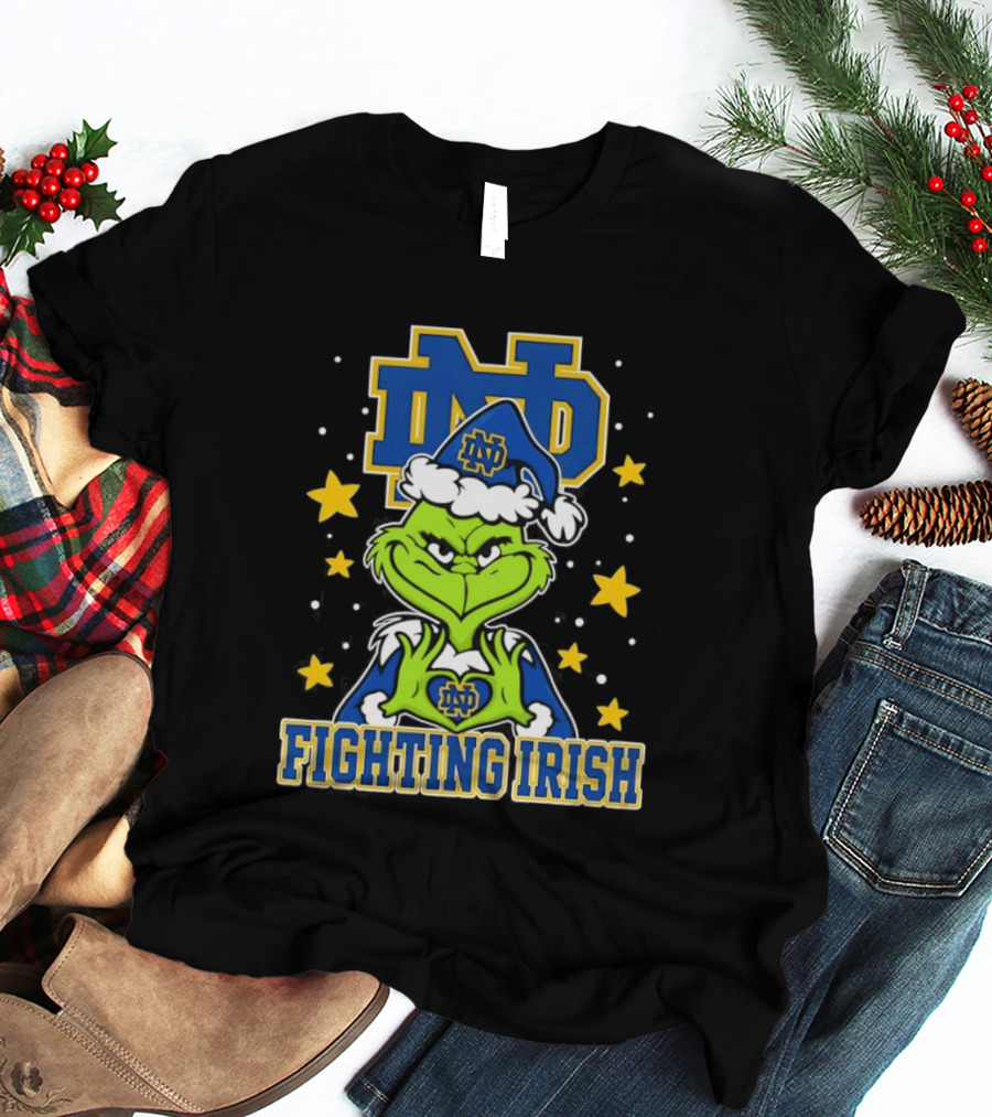 Notre Dame Fighting Irish Grinch Christmas ND T-Shirt