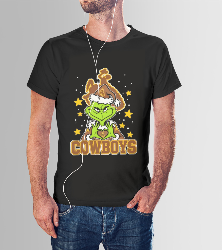 Grinch Cowboys Christmas Wyoming College Football T-Shirt