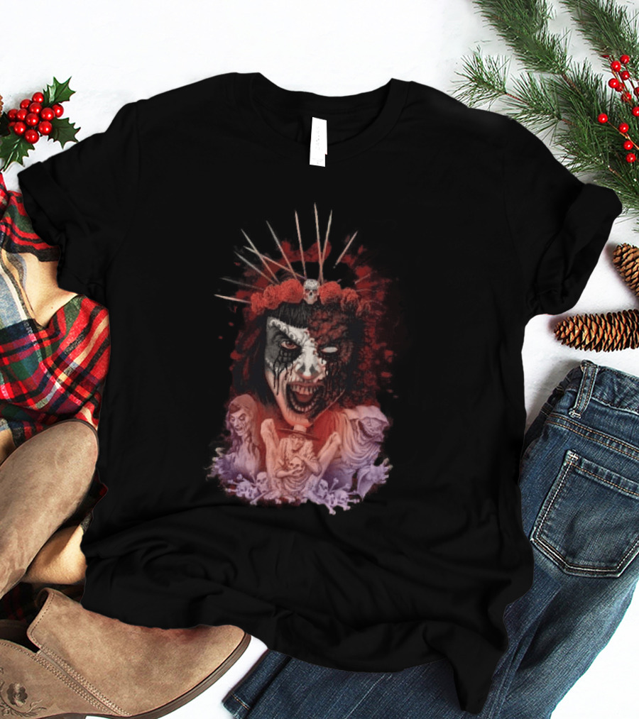 Universal Halloween Horror Nights 2026 Masked Horror Queen And Ghoulish Figures T-Shirt