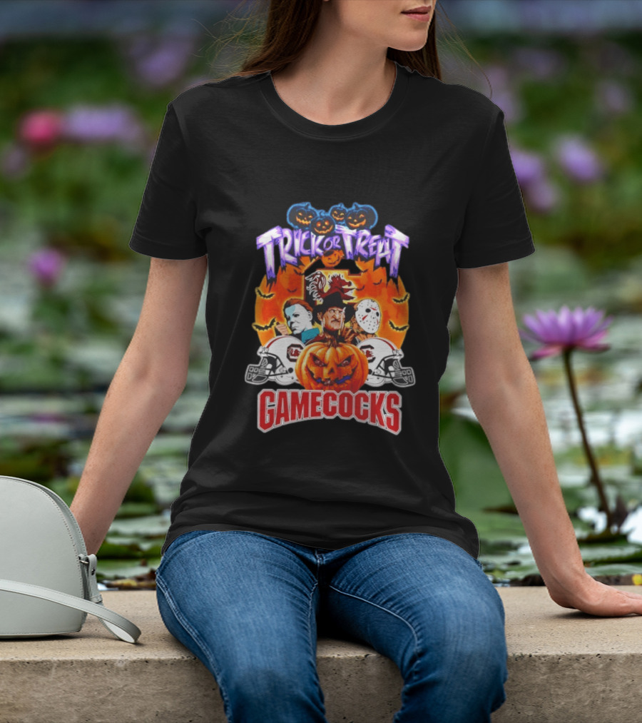South Carolina Gamecocks Halloween 2026 Horror Characters Trick Or Treat T-Shirt