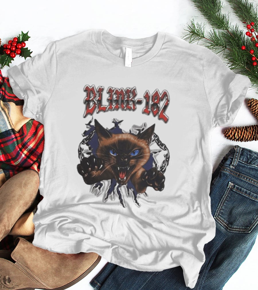 Blink 182 Cheshire Cat Angry Siamese Chain Breakout T-Shirt