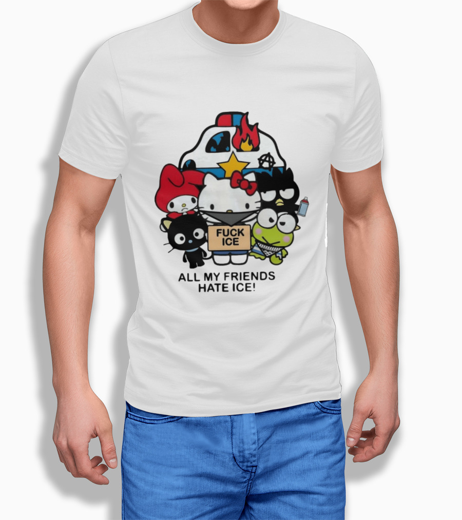 Hello Kitty Fuck Ice All My Friends Hate Ice T-Shirt