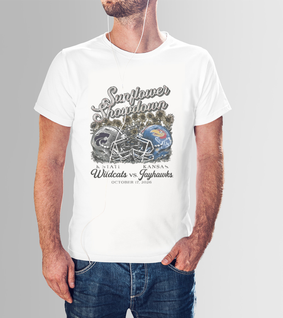 Sunflower Showdown K State Wildcats Vs Kansas Jayhawks October 17 2026 T-Shirt