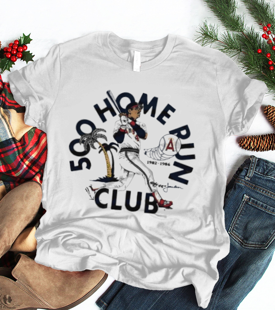 Los Angeles Angels Reggie Jackson 500 Home Run Club California 1982 T-Shirt