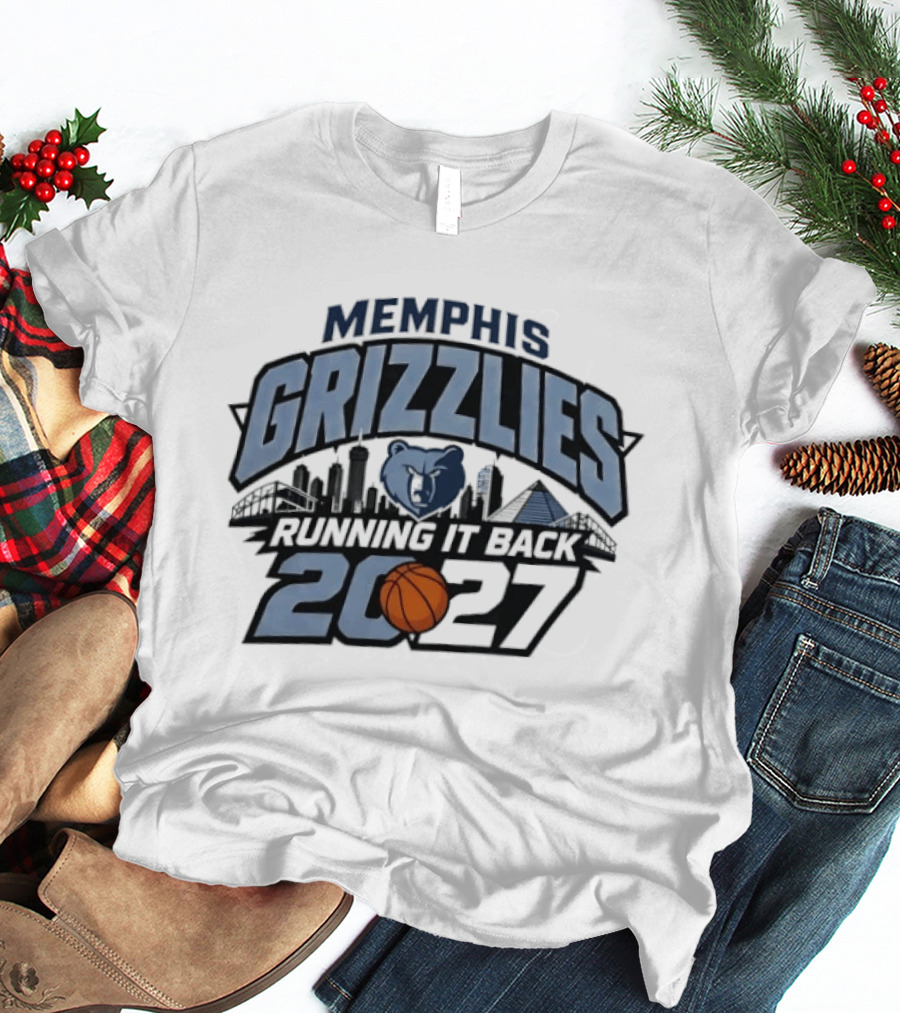 Memphis Grizzlies Running It Back 2027 Skyline Basketball T-Shirt