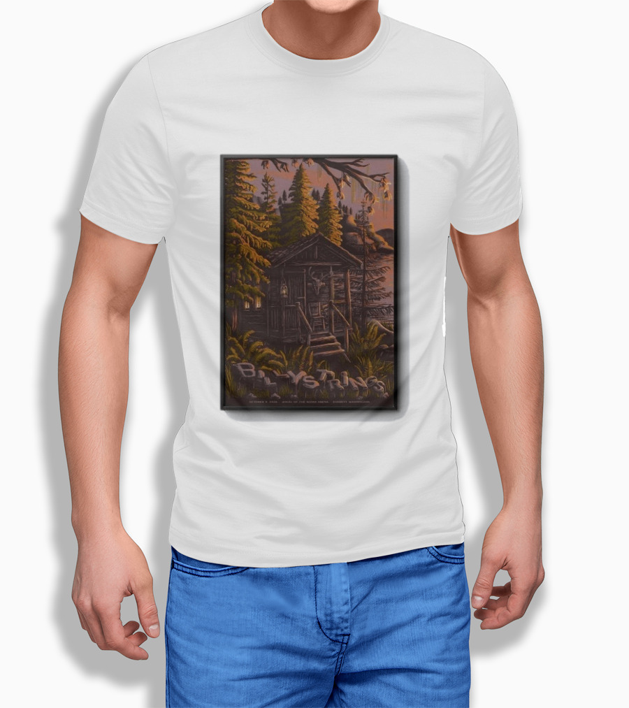 Billy Strings Concert Angel Of The Winds Arena Everett WA Oct 9 2026 Cabin Scene T-Shirt