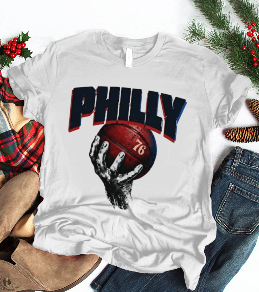Philly Basketball 76 Hand T-Shirt