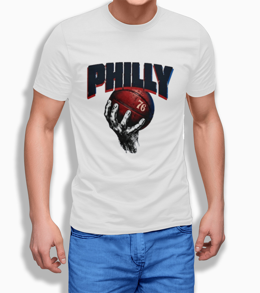 Philly Basketball 76 Hand T-Shirt