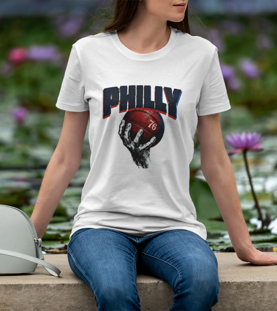 Philly Basketball 76 Hand T-Shirt