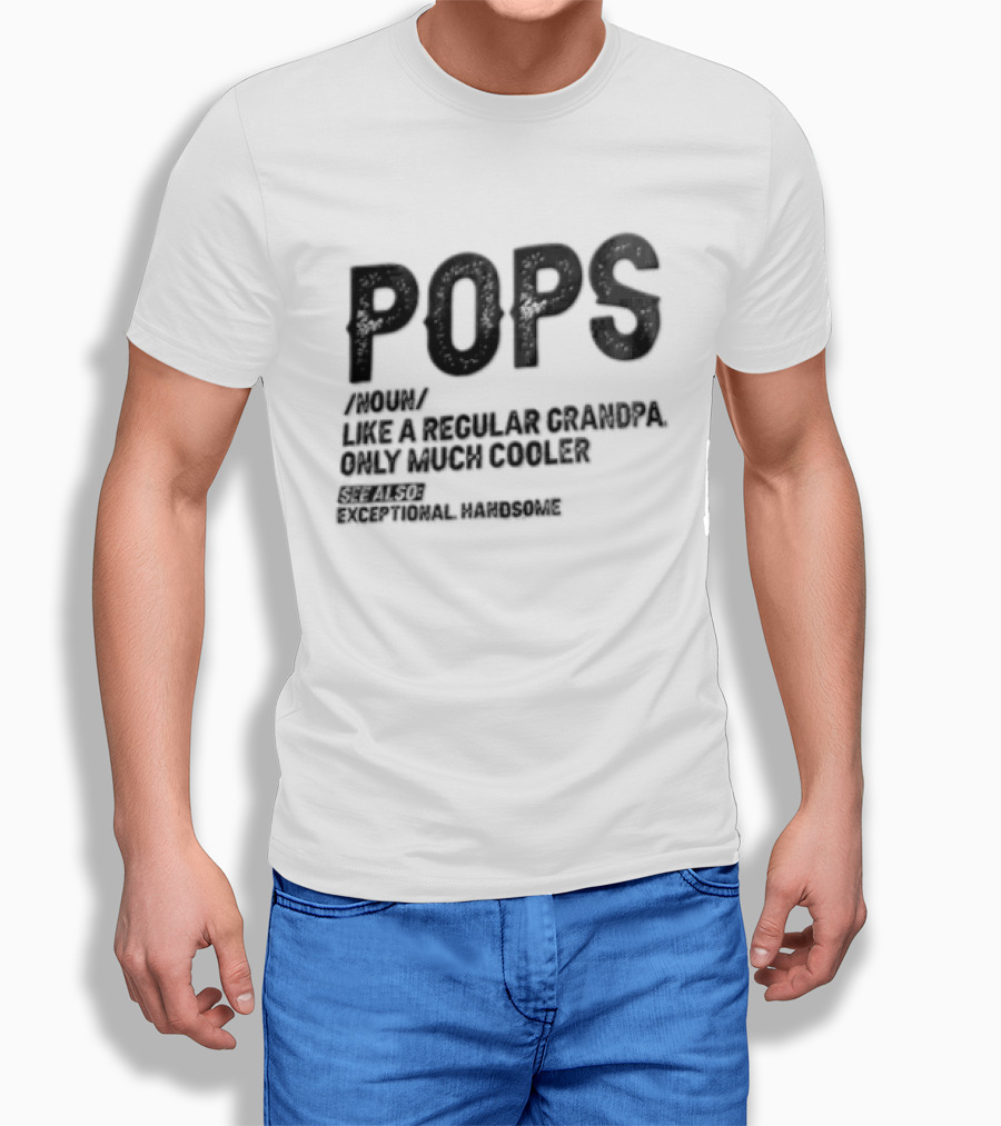 Pops Noun Regular Grandpa Cooler Exceptional Handsome T-Shirt